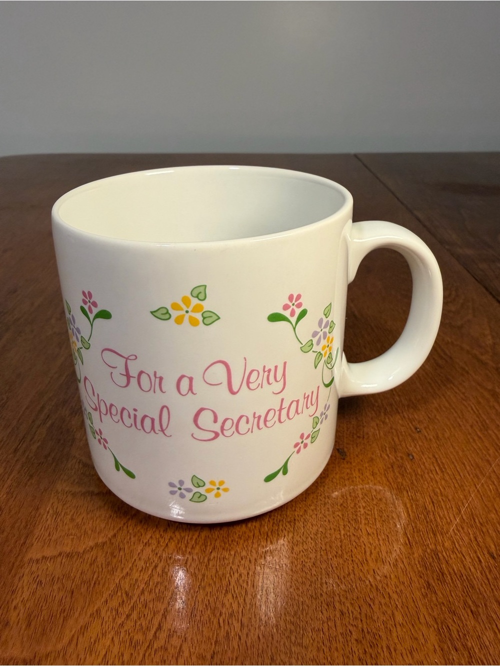 Vintage Russ “For a Very Special Secretary” Floral Mug Korea